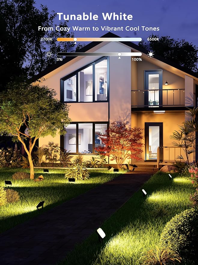 BrizLabs Smart Flood Lights, 6 Pack Orange & Purple Halloween Floodlights | RGBCW Color Changing; APP & Voice Control; Waterproof Landscape Lighting for Fall Autumn Garden Yard House Wall Pathway Decor - Image 4