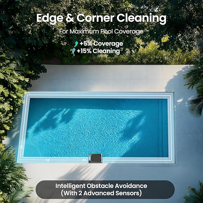 AIPER EcoSurfer S2 Solar Powered Pool Surface Skimmer Robot with APP Support, 24/7 Continuous Cleaning, Dual Charging Modes, Smart Obstacle Avoidance, 150-um Filtration, OTA Upgrade, Gray | Dual Charging Modes, Smart Obstacle Avoidance, 150-um Filtrati... - Image 5