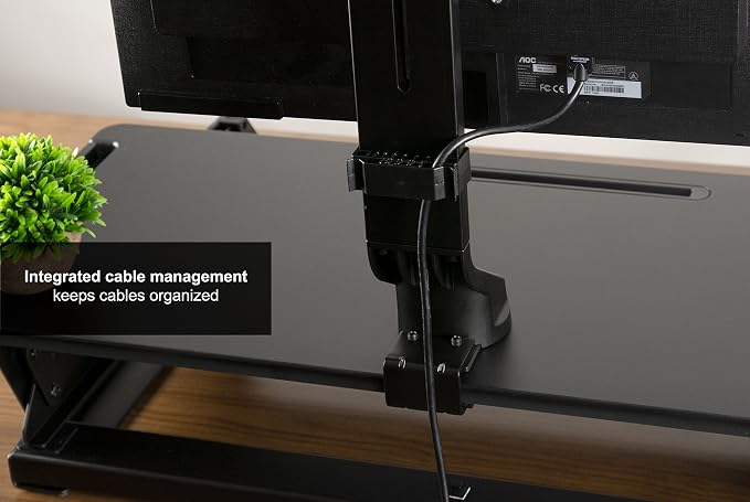 VIVO Adjustable Single Monitor Mount for Sit-Stand Workstation, Desk Converter, Monitor Arm Fits 1 Screen up to 32 inches, STAND-V001U - Image 7
