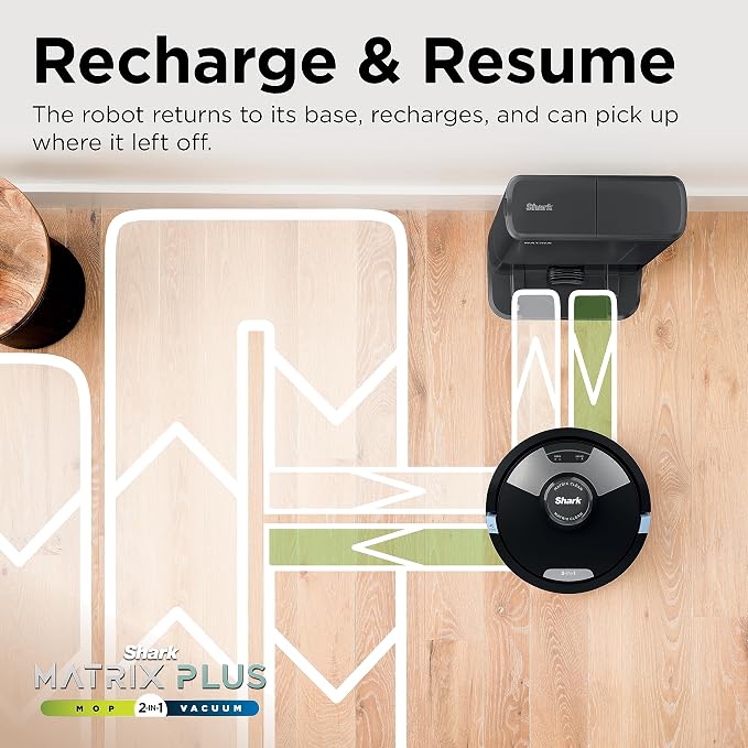 Shark Matrix Plus 2in1 Robot Vacuum & Mop with Sonic Mopping, Matrix Clean, Home Mapping, HEPA Bagless Self Empty Base, CleanEdge, for Pet Hair, Wifi, Black/Silver (RV2610WA) - Image 12