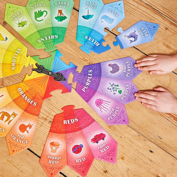 eeBoo: Color Puzzle Spinner Game - 24 Color Puzzle Pieces, Learn Color Families, Educational Cooperative Childrens Game, Kids Ages 3+, 1-3 Players - Image 5