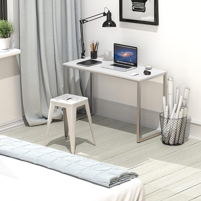 SHW Mission 32-Inch Home Office Computer Desk, White - Image 2