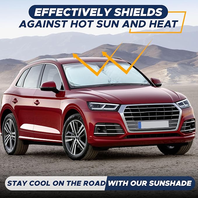 EcoNour Car Front Windshield Sun Shade for Car | SUV Accessories for Maximum Sun and Heat Protection | UV-Blocking Windshield Dash Cover & Sun Visor for Cooler Interior | Large (64 x 34 Inches) - Image 8