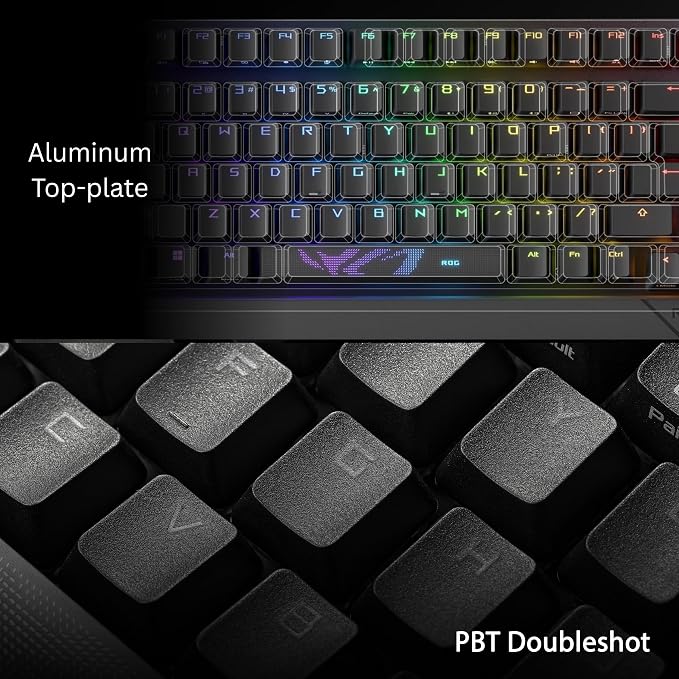 ASUS ROG Strix Scope II 96 Wireless Mechanical Gaming Keyboard – 96% Full-Size, Tri-Mode Connectivity, Hot Swappable Pre-lubed ROG NX Storm Clicky Switches, PBT Keycaps, RGB, PC/Mac Support - Black - Image 5