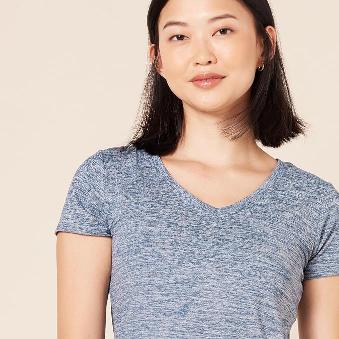 Amazon Essentials Women's Active Quick Dry Tech Stretch Short-Sleeve V-Neck T-Shirt (Available in Plus Size), Pack of 2 - Image 5