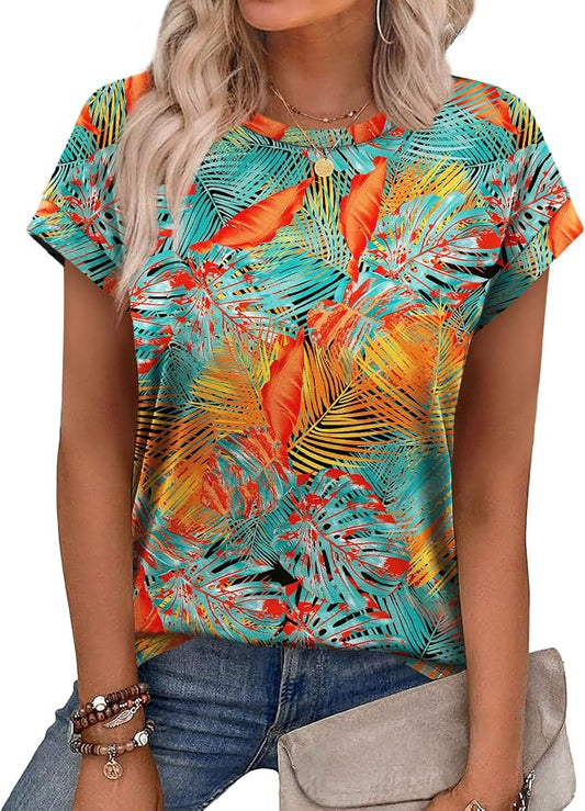 Alaroo Womens Summer Tops Short Sleeve Shirts Crew Neck Tshirt Cute Trendy Tunic Blouses (S-3XL) by Alaroo