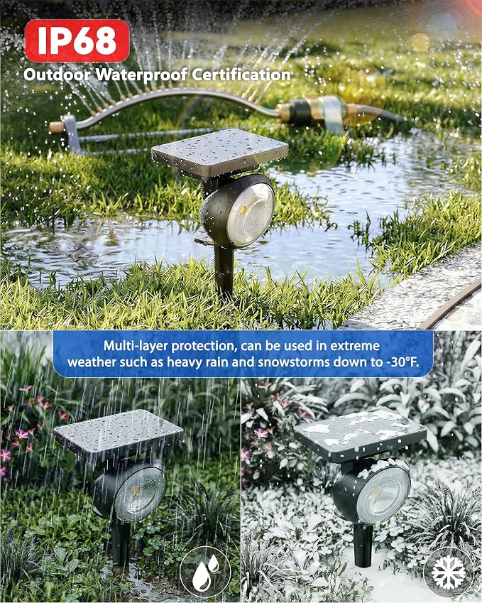 Focusing Solar Spot Lights Outdoor Waterproof, RGB+3CCT Tree Uplights 8Pack | Multicolor Focused Lens Spotlight, Dusk-to-dawn Light, Stake or Wall Mounting for Yard Landscape Garden Path Halloween Decor - Image 5