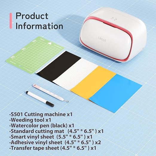Likcut Portable Vinyl Cutter Machine for DIY Crafts, Compact Cutting Machine for Stickers - Image 9