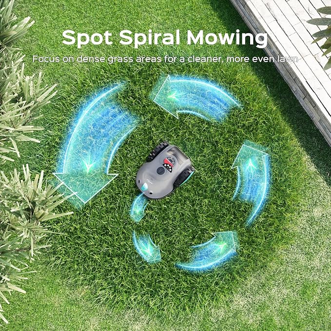 YARDCARE V100 Robot Lawn Mower with HD Vision Navigation, Smart Obstacle Detection, Collision Sensors, Adjustable Cutting Height, Low-Noise Operation—Perfect for Small Lawns up to 1,600 sq ft. - Image 6