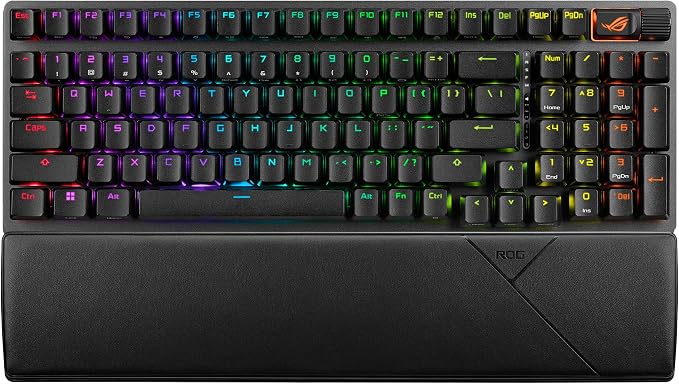 ASUS ROG Strix Scope II 96 Wireless Mechanical Gaming Keyboard – 96% Full-Size, Tri-Mode Connectivity, Hot Swappable Pre-lubed ROG NX Snow Linear Switches, PBT Keycaps, RGB, PC/Mac Support-Black by Unknown