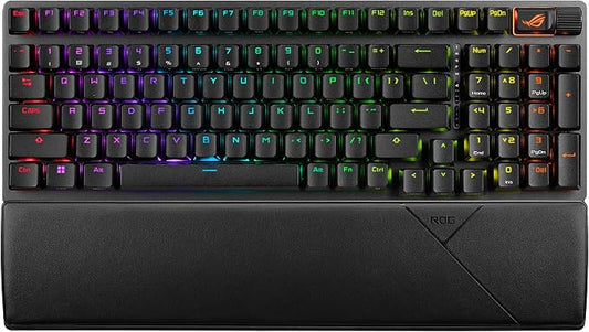 ASUS ROG Strix Scope II 96 Wireless Mechanical Gaming Keyboard – 96% Full-Size, Tri-Mode Connectivity, Hot Swappable Pre-lubed ROG NX Snow Linear Switches, PBT Keycaps, RGB, PC/Mac Support-Black by Unknown