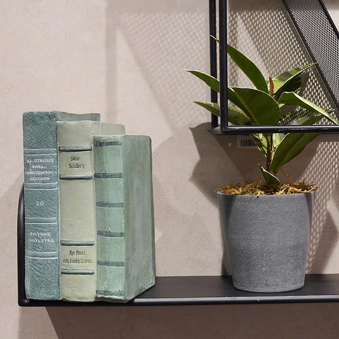 Guichifun Decorative Books Living Room Décor - Resin Sage Green Faux Books Fake Modern Home Decoration for Bookshelf Coffee Table Décor 5.5 x 4.5 x 7.5 Inch - Image 3