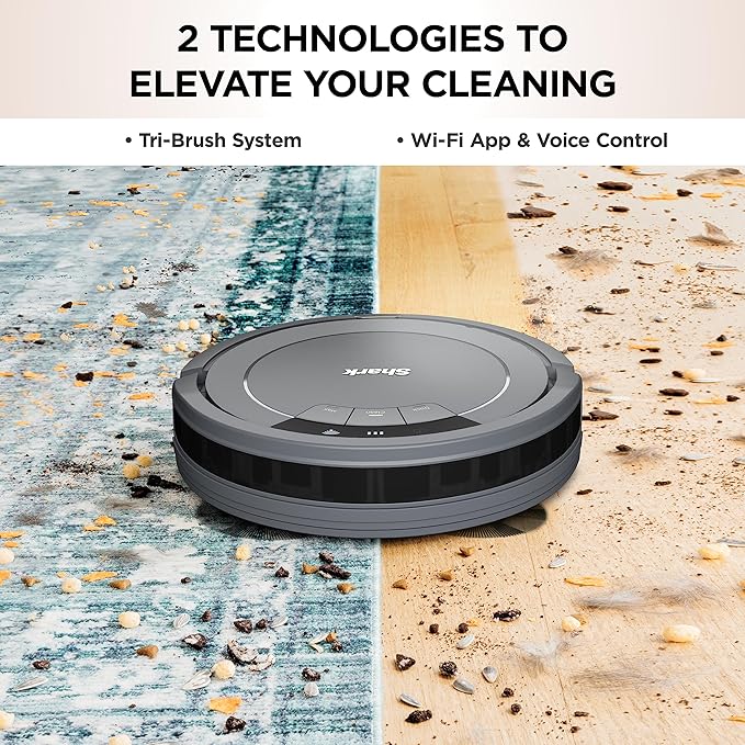 Shark ION Robot Vacuum, Tri-Brush System, Grey, AV753 | Tri-Brush System, Wi-Fi Connected, Works with Alexa & Google Assistant, 120-Min Runtime, Multi-Surface Cleaning - Image 3