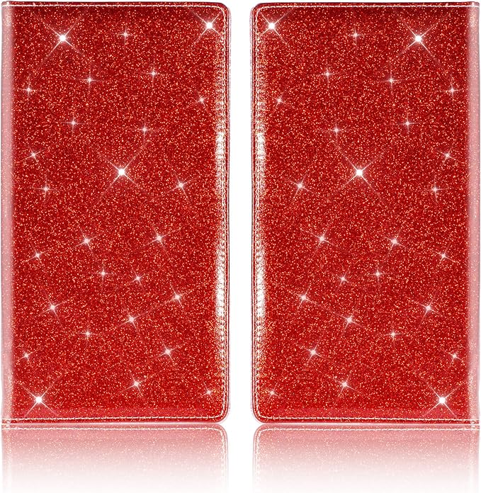 TOURSUIT Car Registration & Insurance Card Holder, Glitter Red | Vehicle License Document Organizer, Glove Box Compartment, Interior Car Accessories, For Women Men - Image 3