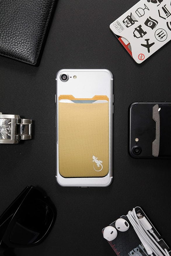 Phone Wallet - Adhesive Card Holder - Cell Phone Pouch - Stick on Lycra Pocket by Gecko - Carry Credit Cards and Cash - Image 8
