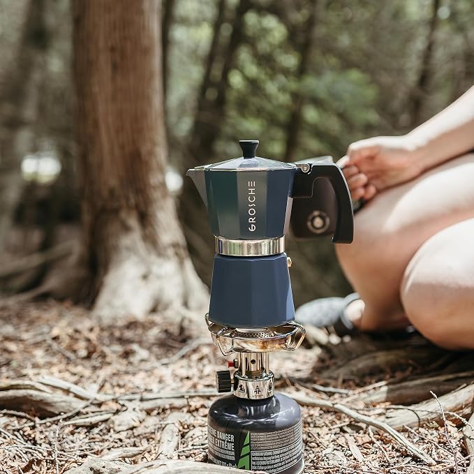 GROSCHE Milano Stovetop Espresso Maker Moka Pot 6 espresso Cup, 9.3 oz Blue | Cuban Coffee Maker And Italian Moka Pot For Stovetop Espresso; For Gas, Electric, And Propane Stoves With A Soft-Touch Handle - Image 8