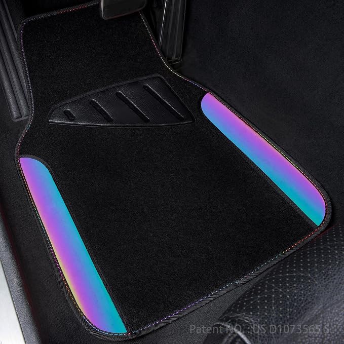 CAR PASS Chameleon Iridescent Reflective PU Leather&Waterproof Universal Carpet car Floor mats,Fit for 95% Suvs,Sedans,Vans,Trucks&Car Mat for Women(Reflective Color Change) - Image 7