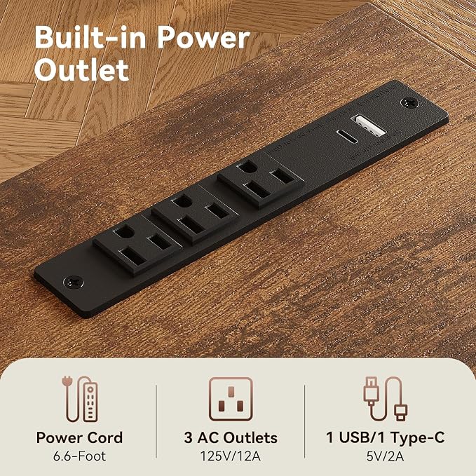Coleshome 79 Inch Computer Desk with Power Outlet | Extra-long workspace • Supports multi-monitor setups • Stable steel frame • Spacious legroom • Home office & gaming - Image 4