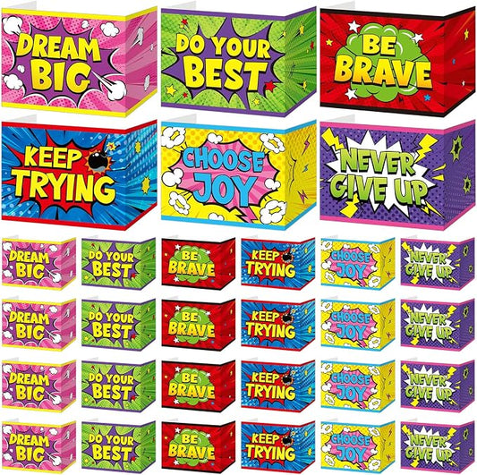 Affrolling 24 Pcs Inspirational Privacy Folders Bulk for Students Cardboard Privacy Boards Desk Divider Panel Waterproof Testing Divider for Classroom Back to School Study Supplies (Hero) by Affrolling