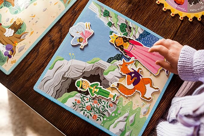 eeBoo Fairytale Spinner Game, Story Building Game, Ages 5+, 2-4 Players | Introduces storytelling & creative thinking. Includes spinner & thematic pieces to create your own story. 15 minute game play - Image 4
