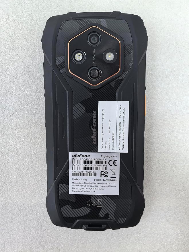 Ulefone RugKing 4 Pro Tough AI Rugged Phone, 10000 mAh 16GB + 128GB, Android 15 Octa-Core 48MP 6.56" 120Hz, 120LM Super Torch/3 Card Slots/IP68/IP69K/NFC, Package with Exclusive Armor Case- Black - Image 4