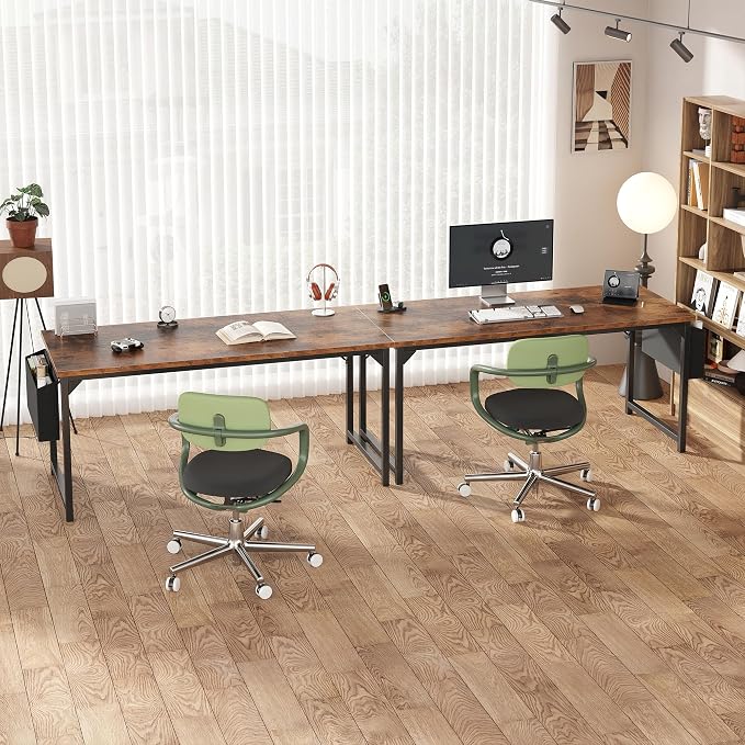 OLIXIS Computer Desk, 63 Inch Gaming Desks for Home Office Small Spaces | Writing Study Craft Work Table, Computer Workstation for Bedroom with Storage Bag, Rustic Brown - Image 8