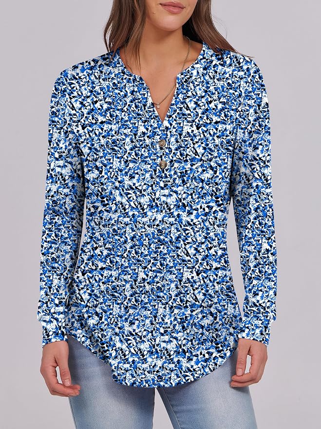 ANRABESS Women's Long Sleeve Shirts 2026 Spring Fashion Dressy Casual Tops Trendy Henley Blouses Cute Work Outfits Clothes - Image 4