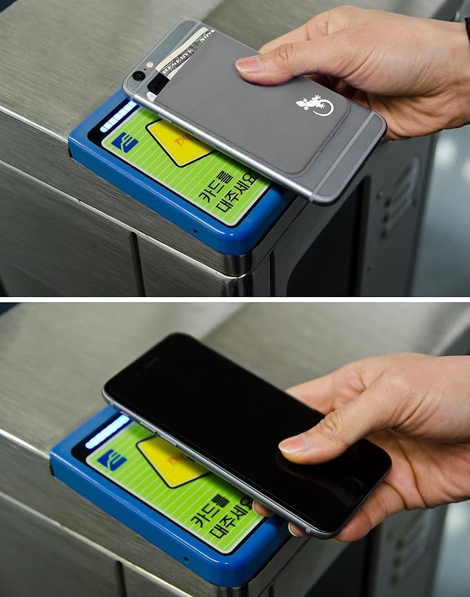 Phone Wallet - Adhesive Card Holder - Cell Phone Pouch - Stick on Lycra Pocket by Gecko - Carry Credit Cards and Cash - Image 8