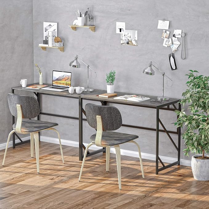 Elephance Folding Desk Writing Computer Desk for Home Office No-Assembly | Study Office Desk,Foldable Table for Small Spaces,31.5 Inch,Black Oak - Image 8