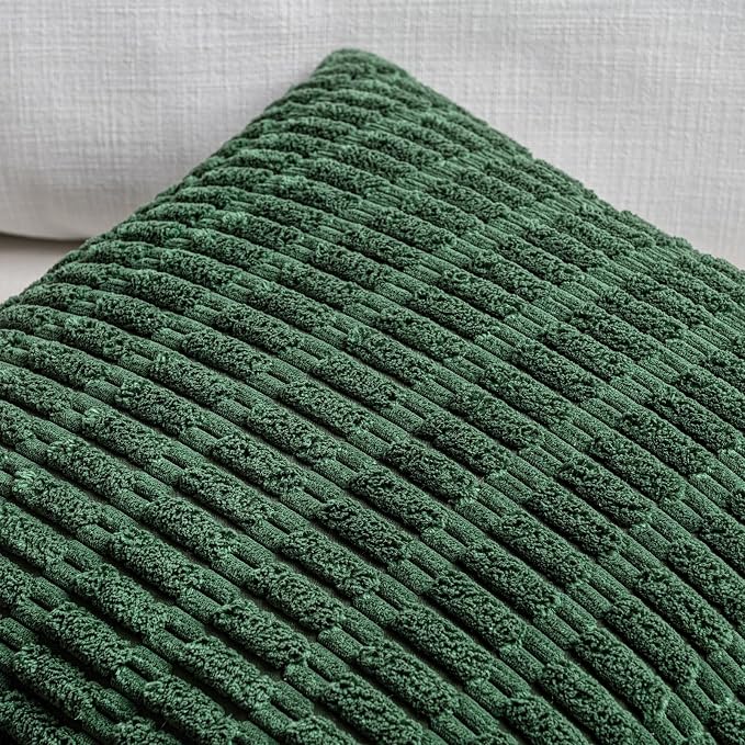 Fancy Homi 4 Packs Decorative Throw Pillow Covers for Living Room Couch Bed, Modern Farmhouse Boho Home Décor Accent Cushion Case, 20" x 20", Forest Green - Image 4