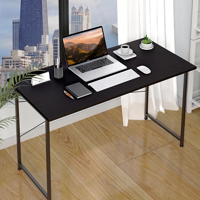 YSSOA Computer Desk Home Office Work Study Writing Modern Simple Table with Headphone Hooks - Image 5