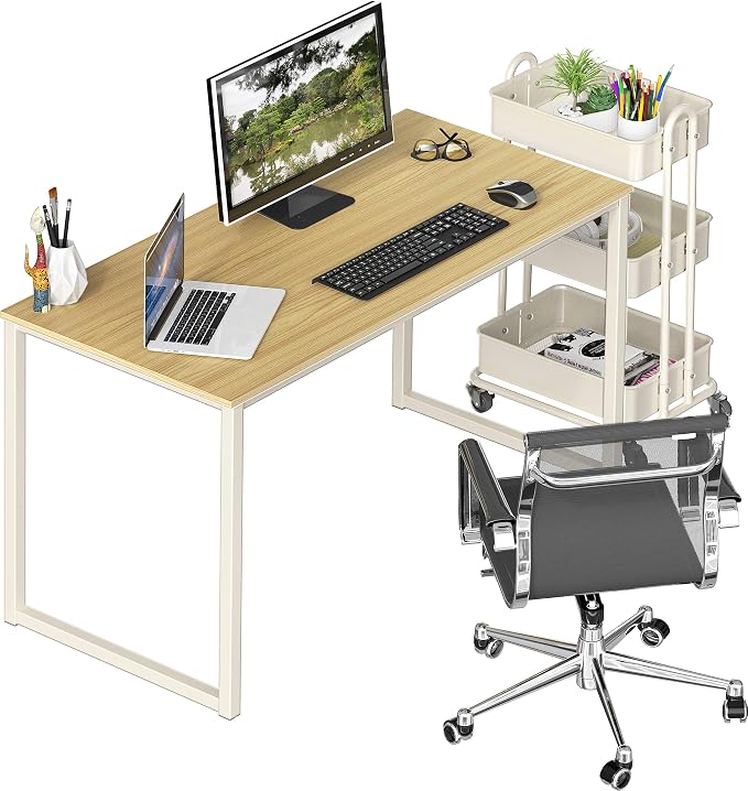 SHW Mission 40-Inch Home Office Computer Desk, Oak - Image 6