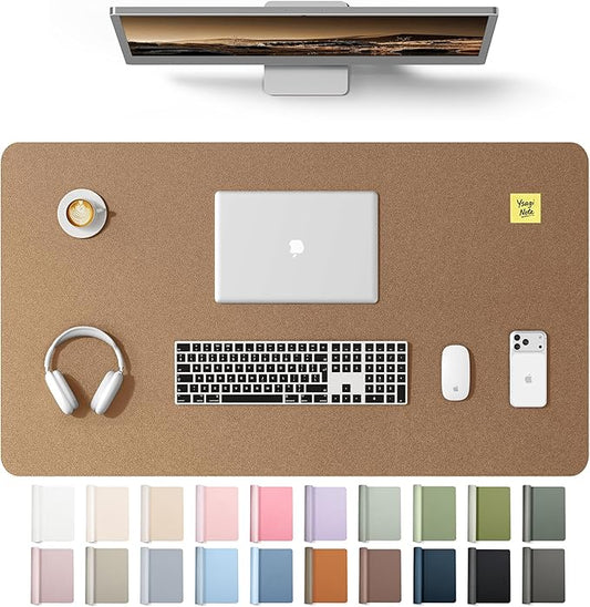 YSAGi Leather Desk Protector, Office Mat, Large Mouse Mat, Non-Slip PU Leather Blotter, Laptop Desk Mat, Waterproof Writing Pad for Office and Home(Shiny Bronze, 40" x 24") by YSAGi