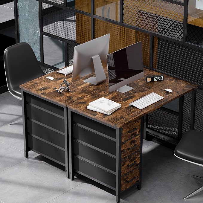 Pamray 32 Inch Computer Desk with 4 Drawers Small Office Desk for Home Bedroom Study Writing Simple Modern Computer Table Vintage - Image 4