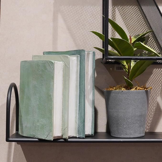 Guichifun Decorative Books Living Room Décor - Resin Sage Green Faux Books Fake Modern Home Decoration for Bookshelf Coffee Table Décor 5.5 x 4.5 x 7.5 Inch - Image 4
