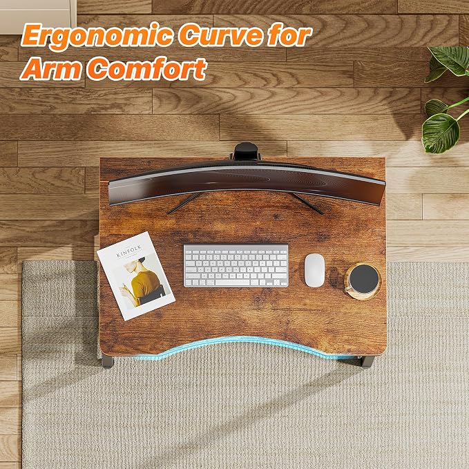Huuger Folding Desk for Small Spaces, 31.5 Inch Foldable Computer Table, Easy Assembly, for Home Office, Study, Bedroom, Dorm, Space Saving, Small Writing Work Office Computer Desk, Rustic Brown - Image 5