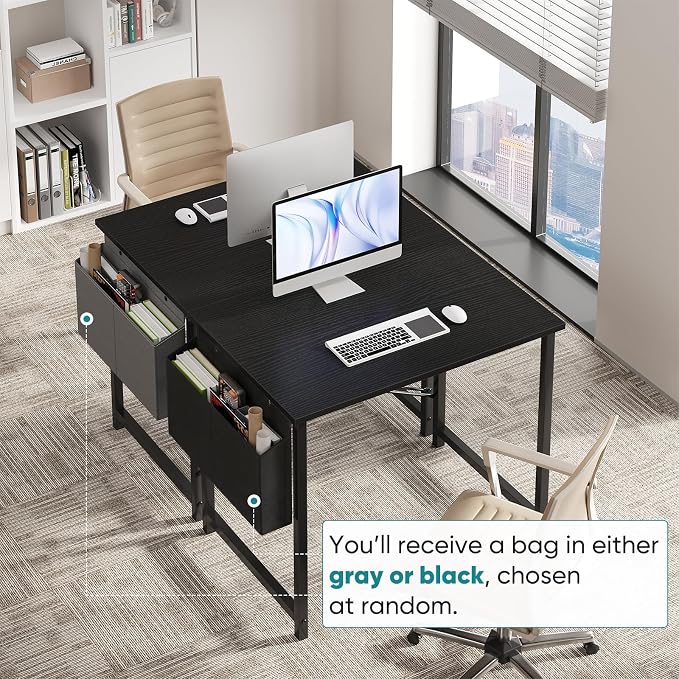 OLIXIS Small Computer Desk, 31 Inch Gaming Desks for Home Office | Writing Study Craft Work Table, Computer Workstation for Bedroom Small Spaces with Storage Bag, Black - Image 4