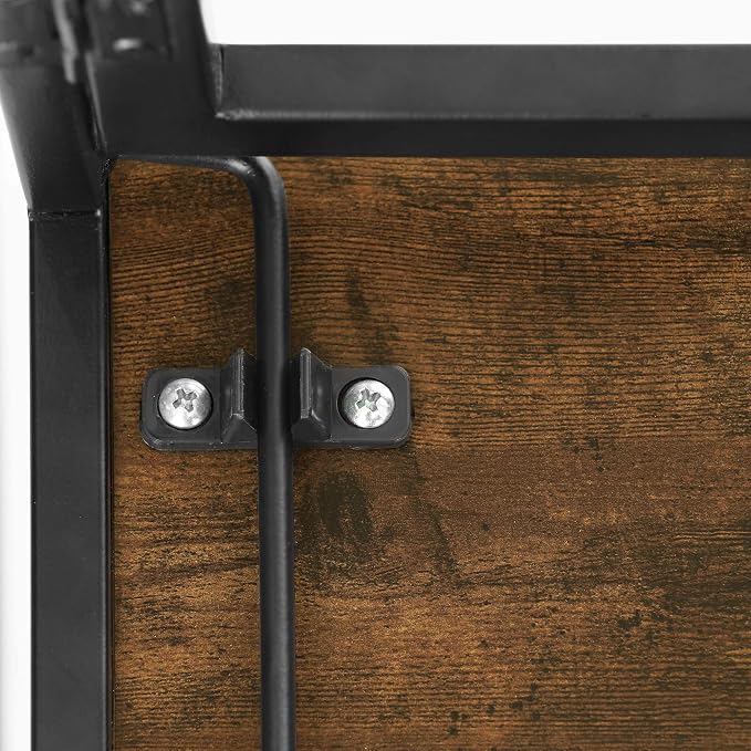 Furinno Riau No Tool/No Assembly/Folding Metal Frame Computer Desk, Rustic Oak/Black, 39 Inch - Image 9