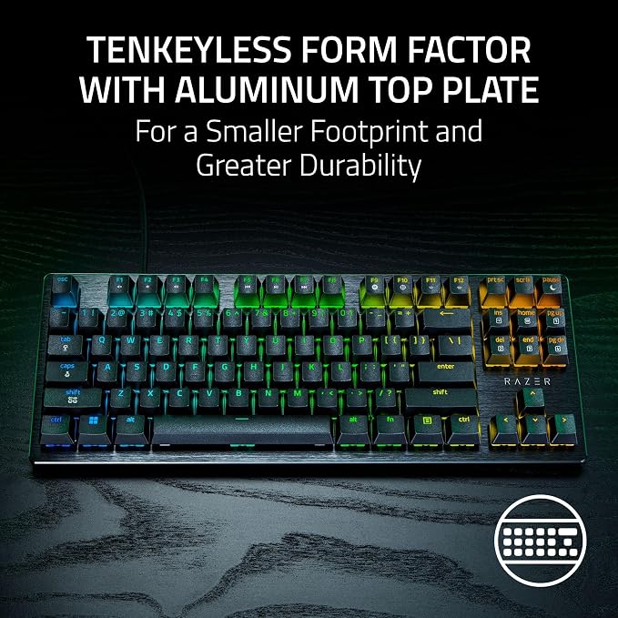 Razer Huntsman V3 HE Magnetic TKL 8KHz Wired Gaming Keyboard | Hall Effect Magnetic Switches, 8000 Hz Polling, Razer Snap Flex,Razer Snap Tap, Rapid Trigger, Adjustable Actuation - Image 9
