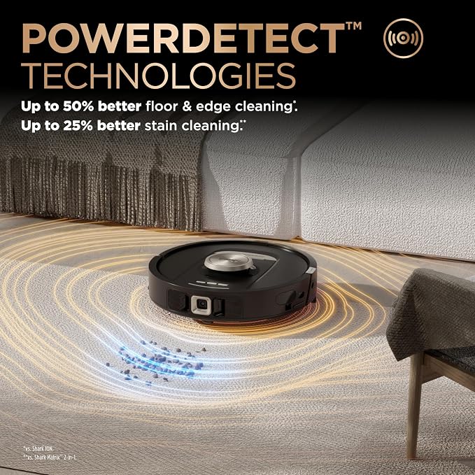 Shark Robot Vacuum & Mop Combo, PowerDetect NeverTouch Pro, Self-Emptying, Self-Refill with Self-Clean Pad Wash & Dry, 60-Day Debris Capacity, 30-Day Refill Tank, 5 Technologies, Black, AV2800ZEBK - Image 7