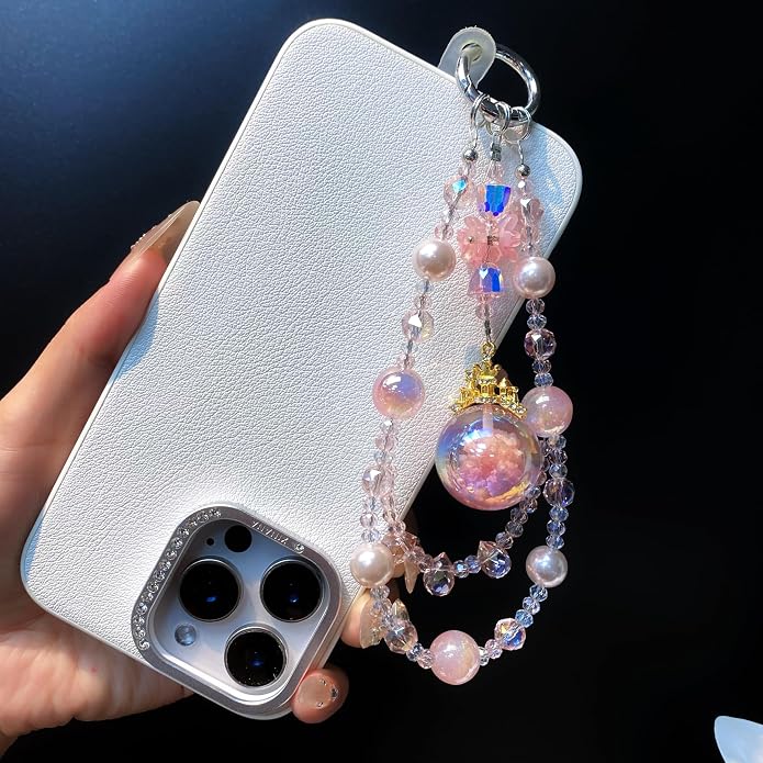 Phone Charm with Beaded Crystals, Anti-Theft Phone Strap, Hands-Free & Detachable Cellphone Lanyard, Cellphone Chain Wristlet with Tether Tab - Image 4