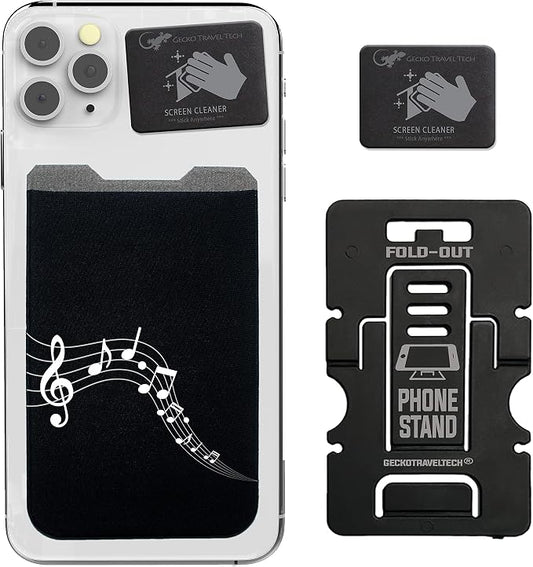 Phone Wallet - Adhesive Card Holder - Cell Phone Pouch - Stick on Lycra Pocket by Gecko - Carry Credit Cards and Cash by GeckoTravelTech