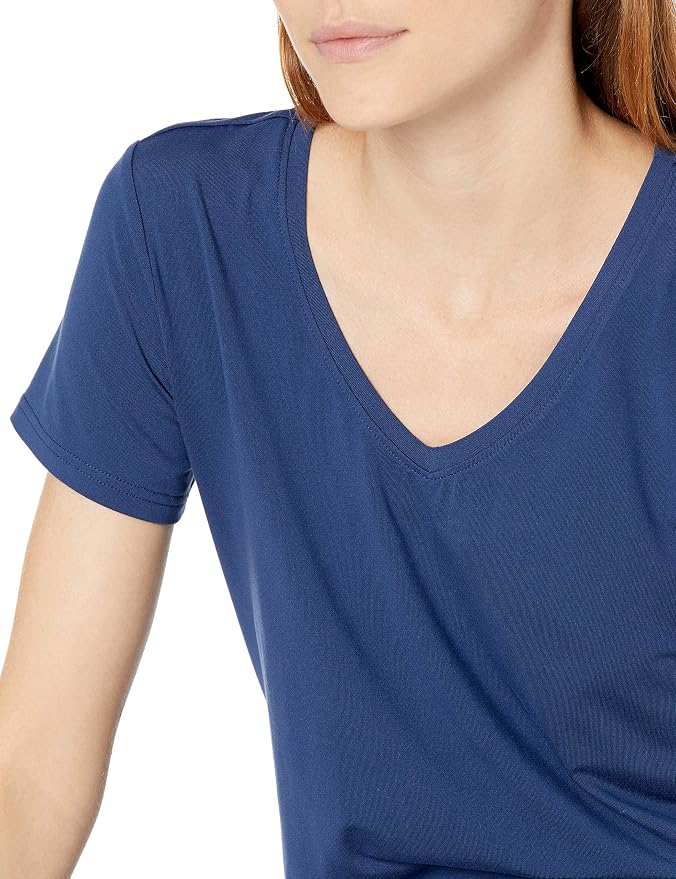 Amazon Essentials Women's Active Quick Dry Tech Stretch Short-Sleeve V-Neck T-Shirt (Available in Plus Size), Pack of 2 - Image 6