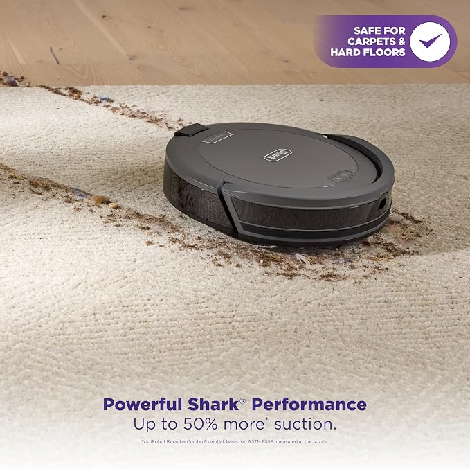 Shark Navigator Robot Vacuum and Self-Empty Base with Bagless 60-Day Capacity Self-Empty Base, SmartPath Navigation, Powerful Pet Hair Pickup, Anti-Hair Wrap, For Carpets & Hard Floors, Grey, RV2100AE - Image 2