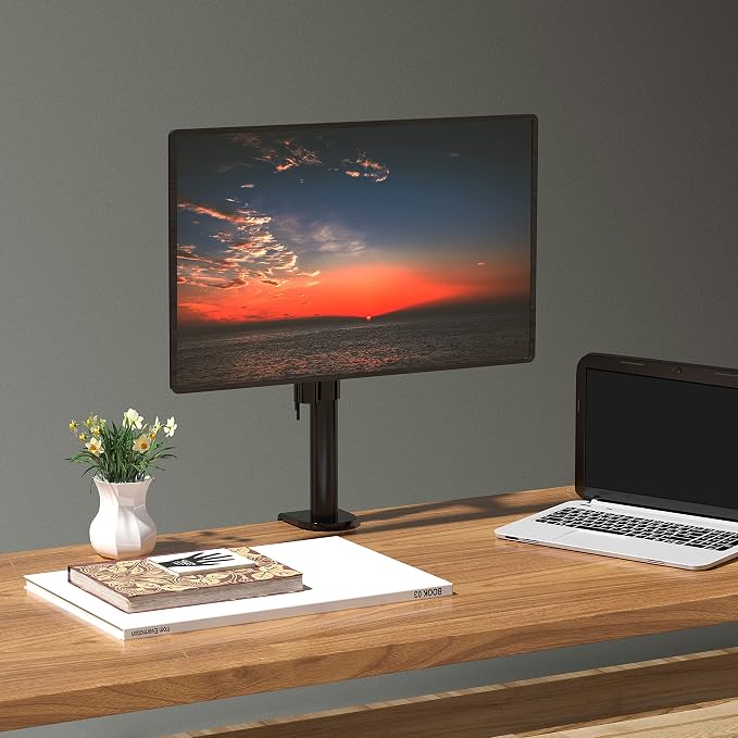 WALI Single Monitor Mount, Monitors Desk Mount, Single Monitor Arm Holds Screen Up to 32inch, 22lbs, Fully Adjustable Mount Designed for Home Office Application(M001S), Black - Image 2