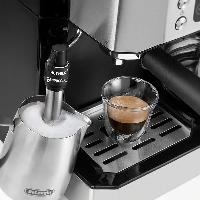 De'Longhi All-in-One Espresso & Coffee Maker, 10-Cup Pot, Milk Frother | #1 Worldwide Espresso Machine Maker, Dual Heating System, Milk Frother, 15-Bar Pressure - Image 4