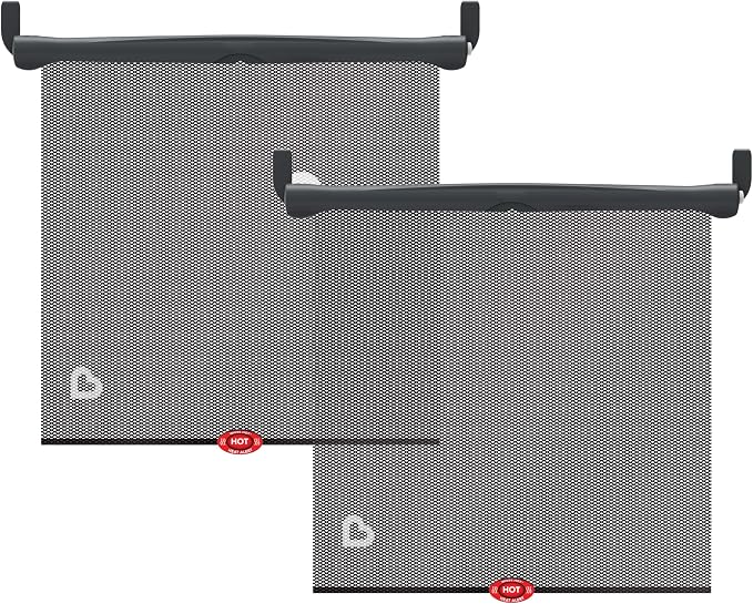 Munchkin Brica Sun Safety Car Window Shade with Heat Alert, Helps Block UVA/UVB Rays, 2 Pack, Black by Munchkin