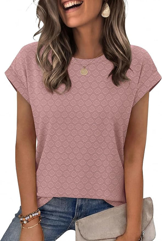 Alaroo Womens Summer Tops Short Sleeve Shirts Crew Neck Tshirt Cute Trendy Tunic Blouses (S-3XL) by Alaroo