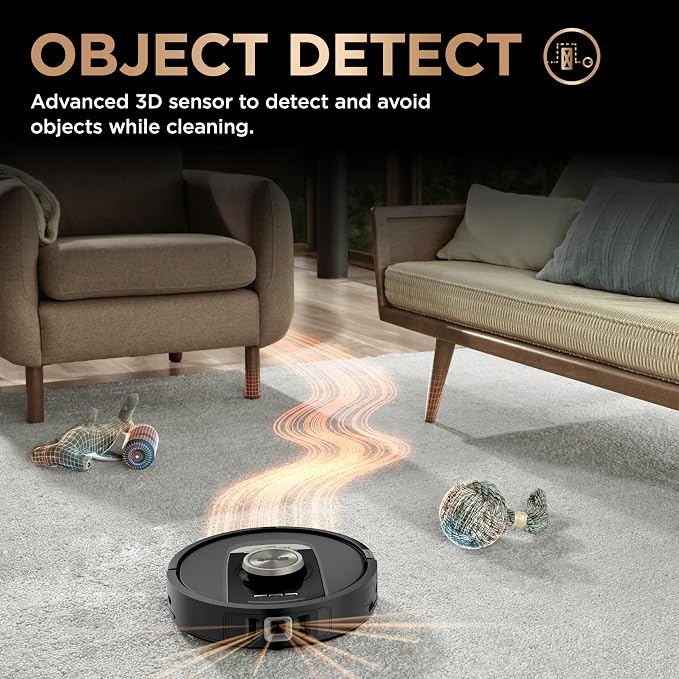 Shark PowerDetect NeverTouch Pro Robot Vacuum & Mop, Black,RV2820ZE | 5 PowerDetect Technologies, NeverStuck, NeverTouch Pro Base (Self-Empty 60-Day, Refill, Pad Wash/Dry), 360° LiDAR + 3D Sensor - Image 11
