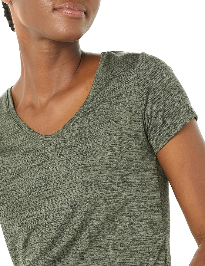 Amazon Essentials Women's Active Quick Dry Tech Stretch Short-Sleeve V-Neck T-Shirt (Available in Plus Size), Pack of 2 - Image 6